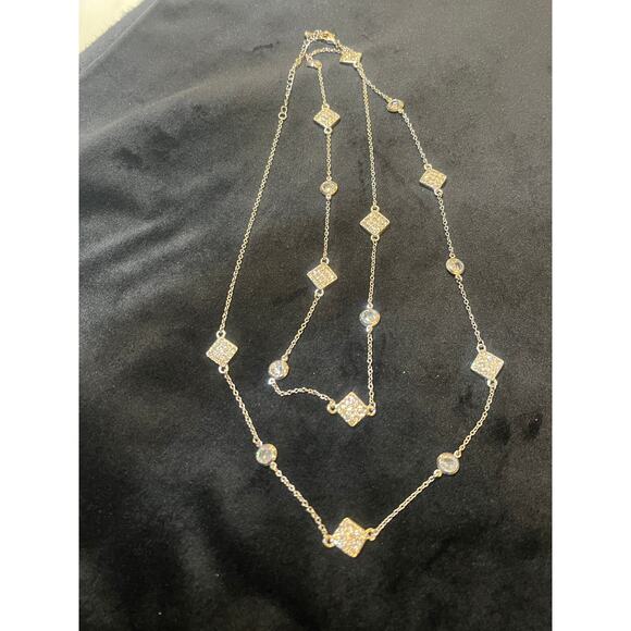 other Jewelry - Vintage Matching Set - Rhinestone 36" Rhinestone Necklace AND Bracelet